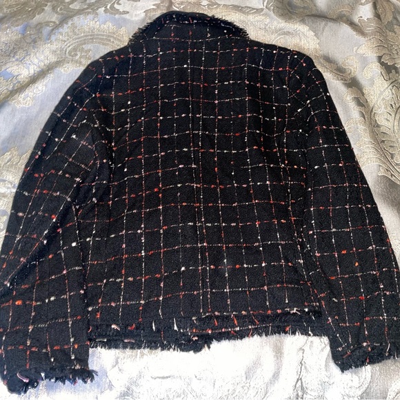 NEW Vince Camuto Spring Windowpane Tweed Open Front Jacket - Picture 3 of 10